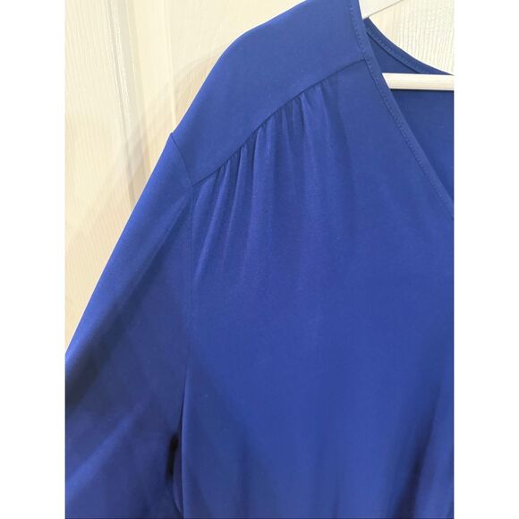 Michael Michael Kors Royal Blue Gold Zip Uo Blouse sz 3X - Picture 4 of 8